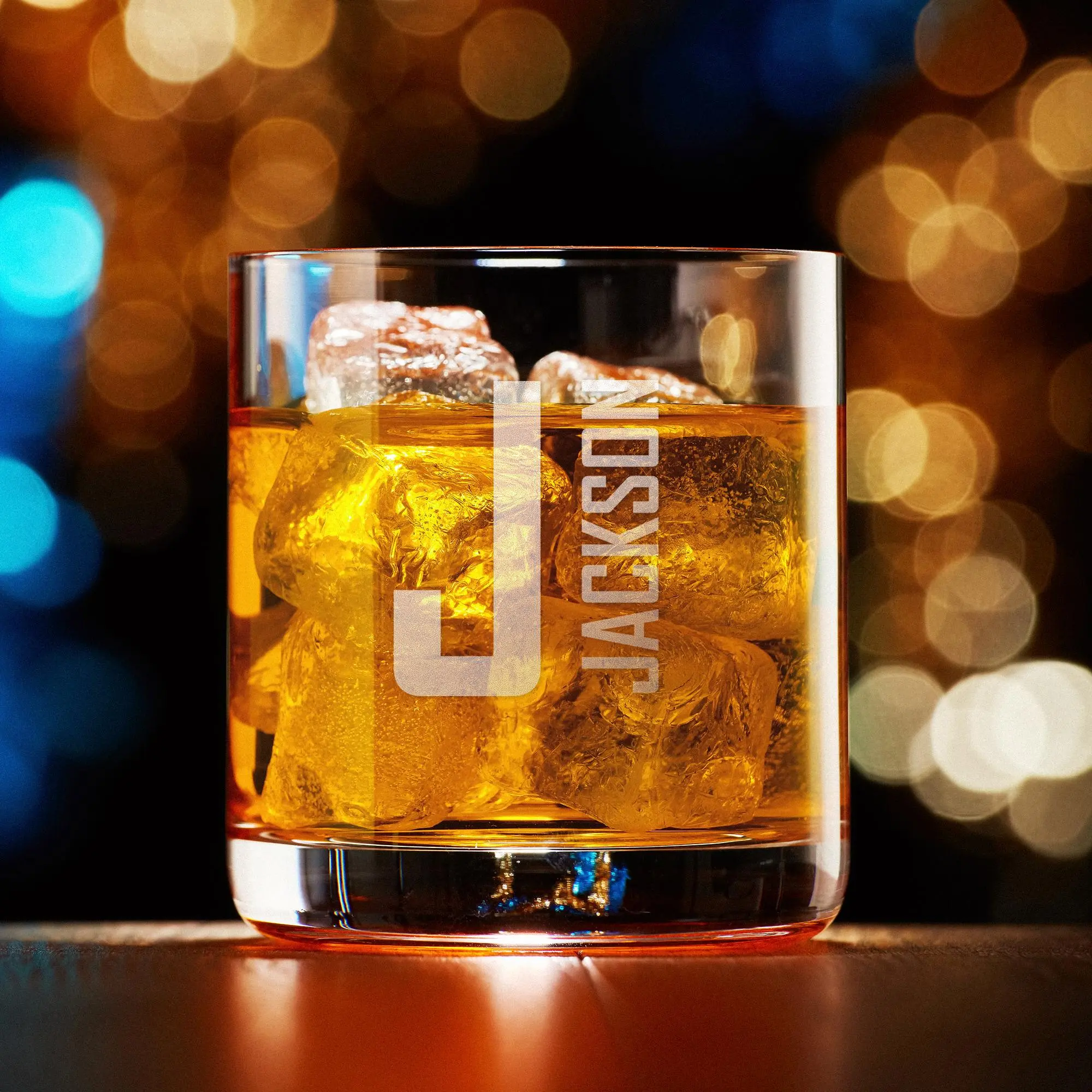 Personalized Whiskey Glass | Initial & Name Design | Custom Engraved Rocks Glass