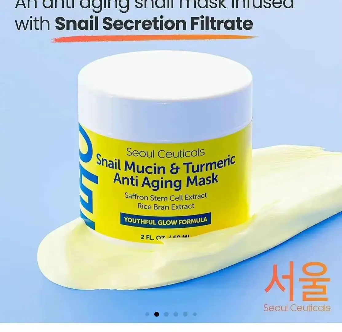 Snail Mucin & Turmeric Anti Aging Mask Korean Skincare Brightening Cream Skin Repair Comfort keloid scar removal