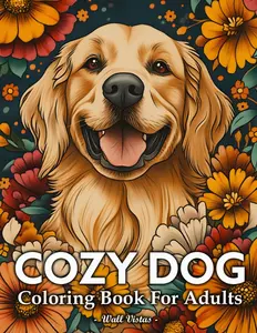 Cozy Dog Coloring Book: Beautiful Illustrations of 50 Dog Breeds to Color and Relaxing For adult, Wall Vistas, Paperback