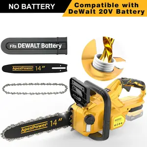 14 Inch Brushless Electric Chainsaw Cordless for Dewalt 20V Max Battery, Compact Chain Saw with Auto Oiler, Low Kickback, Battery Powered Chainsaw for Tree Trimming, Storm Clean-Up, Wood Cutting, Pruning