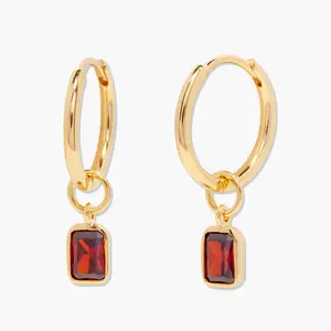 Mackenzie Birthstone Hoops in Gold or Silver
