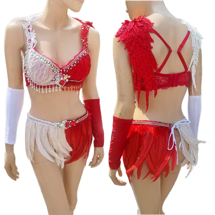 Saints and Sinners Half Angel Half Devil Bra and Skirt Dance Cosplay costume