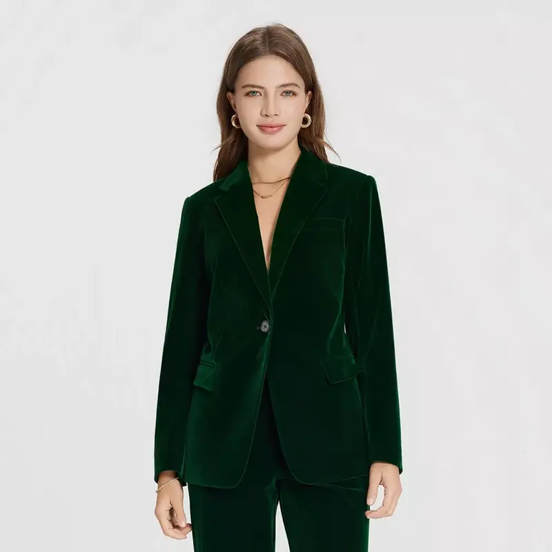 womens green velvet pantsuit - TikTok Shop