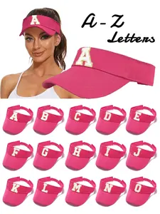 1pc Unisex A-Z 26-Letter Rose Color Sports Visor Hats Women Men Adjustable Empty Sun Top Hat Visor for Tennis Baseball Golf Athletic Cycling Running Sports Outdoor Hats