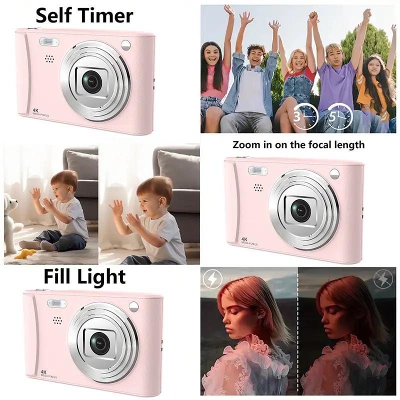 Digital Camera for Photography Vlogging Video Camera with 2.4'' Screen 64GB SD Card Point, Shoot Compact Travel Vintage Cameras excellent gift for Birthday and Back-to-School Gift, Christmas Gift