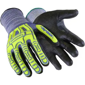 HexArmor ANSI Level A6 Cut Resistant Puncture Guard Work Gloves, Size XL (10), Coated Palm & Fingers, Knit Wrist Cuff, Black/Yellow/Gray, 2-Pair Set 2095-XL