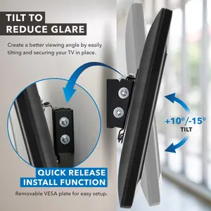 Mount-It! Tilting TV Wall Mount for Home Entertainment - Adjustable Features & Versatile Design for TVs Up to 32" - Low Profile 1.4"