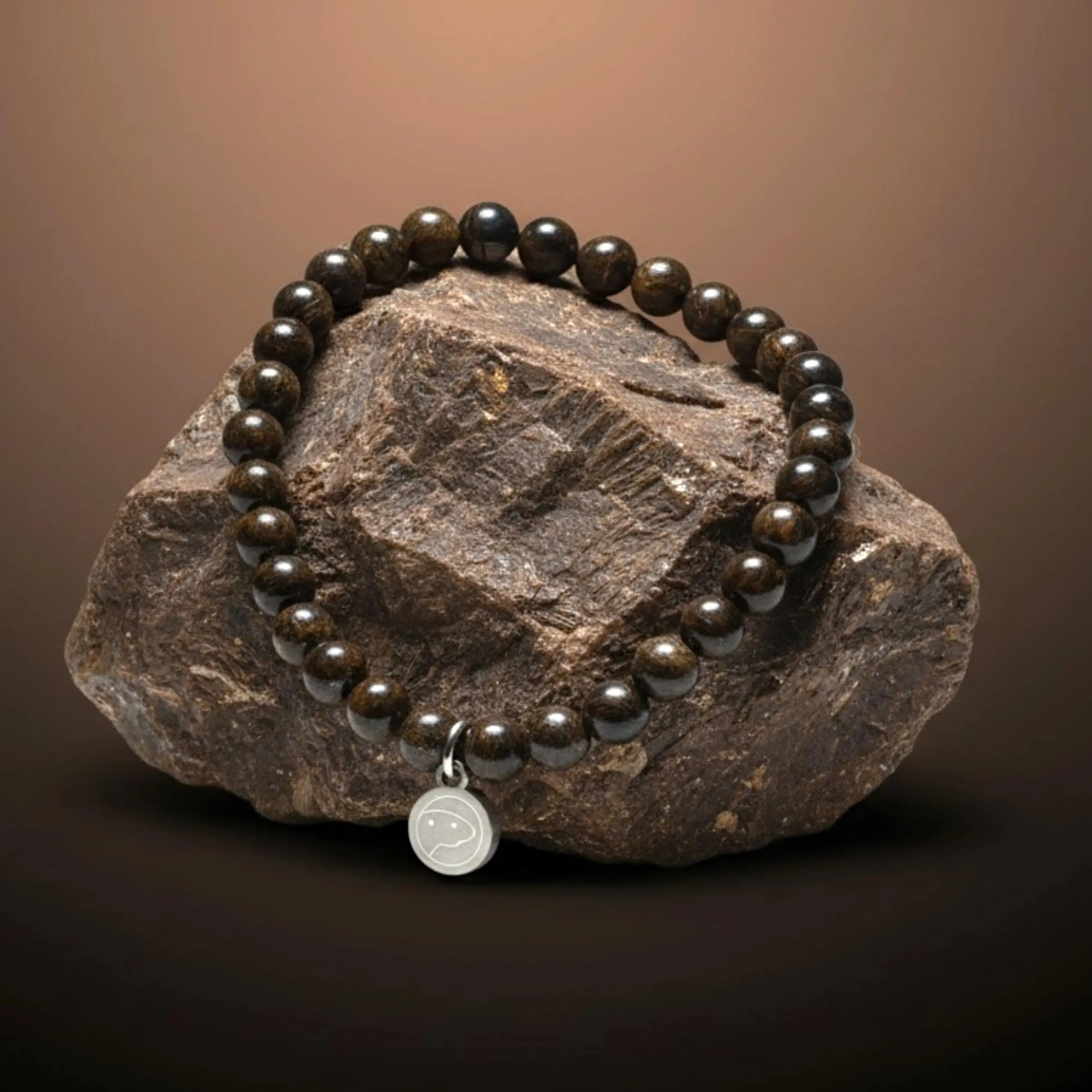 Bronzite Bracelet, Otter Spirit, Women, 4mm Beads, Crystal Bracelet, Bronzite, Root & Solar Plexus Chakra, Empowerment, Protection, Sterling Silver Otter Charm