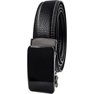Women's Belt Leather Ratchet Dress Belt with Sliding Adjustable Buckle Width 1 1/4 inches, Length 52 inches