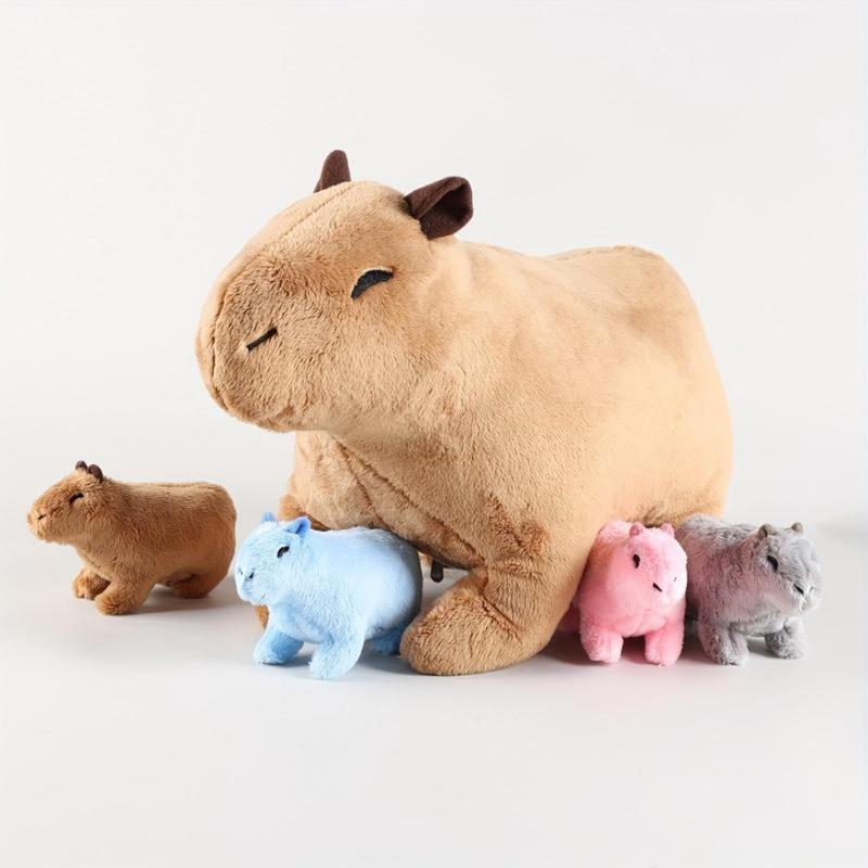 Capybara Plush Toy, 1 Set Cute Capybara Stuffed Animal, Soft & Comfy Plush Toy, Birthday & Holiday Gift for Boys & Girls