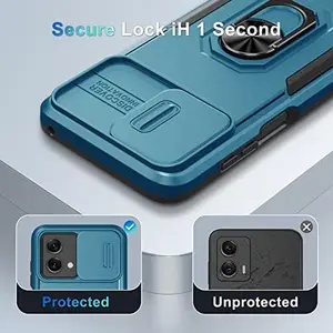 Phone Cases for Motorola Moto G Stylus 5G 2023 Case with 1 Screen Protector[Not for 4G or 2022 Version],Slide Camera Lens Cover+Finger Ring Stable Kickstand,Shockproof Protective Phone Cover