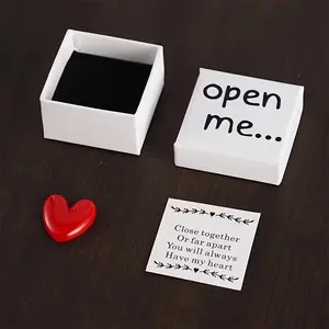 Charming Open Me Surprise Gift Box Design with Resin Heart and I Love You Message Card, Perfect for Birthday, Wedding, Anniversary, Valentine's Day