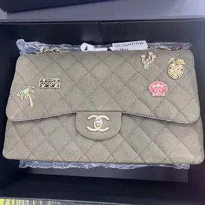 Pre-owned CHANEL france Crossbody Bags HH 2017 Early Spring CoCo Cuba Military Green Badge Limited cf Flap Bag