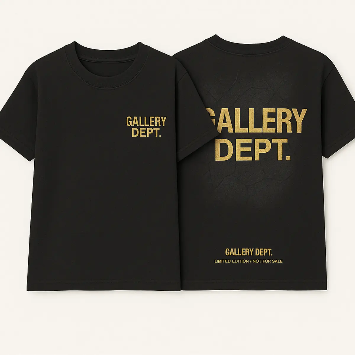 Gallery Dept. Vintage Cartoon Graphic T-Shirt, Retro Streetwear Tee, Artistic Back Print Cotton Shirt, Unisex Casual Short Sleeve Top