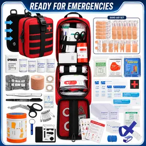 397PCS Versatile Tactical First Aid Kit, Molle Emergency Survival Supplies Bag with Bandages, Gauze Pads, Splint, Emergency Blanket, Scissors, Whistle & More for Camping, Hiking, Hunting, Car, Boat and Travel