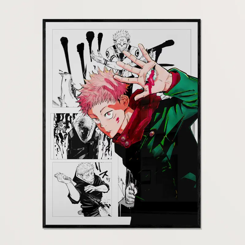 Jujutsu Kaisen Poster, Manga Art, Anime Wall Poster, JJK Posters, Minimalist Painting Gallery Colorful Art Room Decor - Satoru Gojo, Yuji Itadori, Megumi Fushiguro Decoration Artistic Photo Print Wall Ornaments