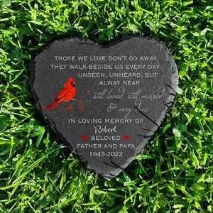 Personalized Memorial Stone with Photo – Custom Pet Grave Marker & Headstone, Outdoor Garden Tribute