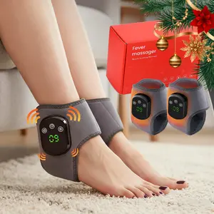 Ankle Heating Pad 1 Pairs Cordless Foot Ankle Massager, 5 Modes Heating & 3 Modes Vibration Foot Warmer, Universal for Both Left and Right Foot Massager for Women & Men Relaxation Aid