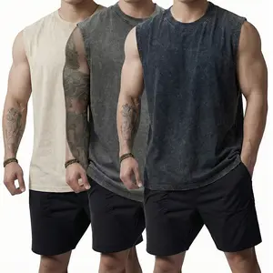 3-pack pure cotton men’s retro washed tank tops, casual sleeveless shirts suitable for summer, outdoor activities, workouts, dates, and more — modern, stylish, comfortable essentials for men