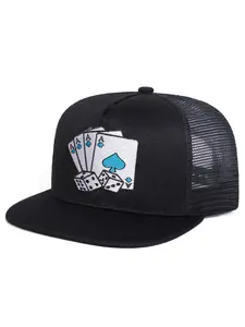 Unisex Hip Hop Poker Hat, Adjustable Sun Protection Casual Cap, Perfect Beach Vacation Accessory, Ideal for Travel, Baseball Cap Adjustable