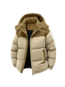 Men's Corduroy Zip Hooded Jacket, Fashionable Comfortable Casual Outerwear, Perfect for Autumn and Winter, Versatile Layering Piece, Zipper Jacket