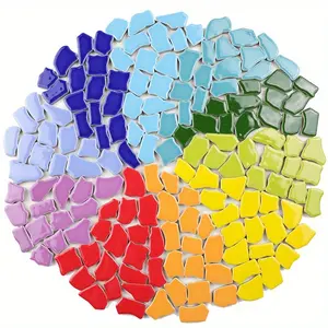 DIY Ceramic Mosaic Tiles, Approximately 35 Pieces, 200g Irregular Shapes, Handmade Materials, Free Stone Patchwork Tile Scraps