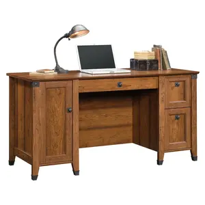 Sauder Carson Forge Computer Desk with Spacious Top, Two Smooth-Gliding Drawers, Adjustable Shelf, and Sturdy Construction for Home Office