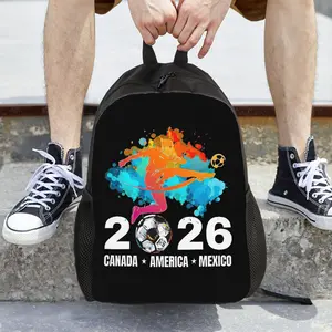 Men and women 2026 soccer fan backpack, durable 600D Oxford cloth water-resistant bag, a large-capacity adjustable laptop backpack suitable for carrying school supplies or engaging in physical activities.