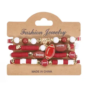 The American Football Bracelet Rugby Game Stretchy Beaded Bracelets