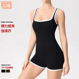 Women's Premium One-Piece Yoga Jumpsuit Backless Fitness Bodysuit Stretchy Dance Workout Outfit with Built-in Bra Pad for Aerial Yoga Customizable Size