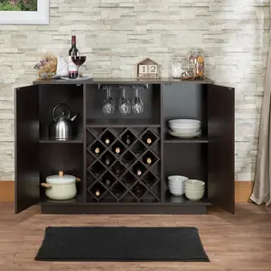 Espresso Wine Cabinet - w/Stemware Rack