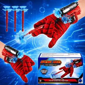 Spider Web Shooters Wrist Launcher Toys for Kids with Hero Gloves Spider Hero Cosplay Costume Prop Launcher Wrist Toy Gift for Boys Girls Outdoor Fun Toys  Ages 4-12
