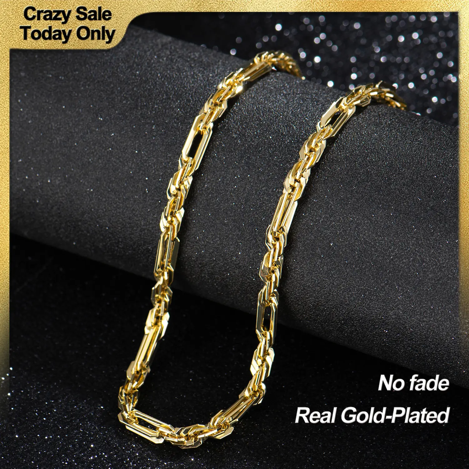 Holylegend 14K Real Gold-Plated Milano Rope Chain Necklace for Men, Affordable Gold Plated Necklace with Multi-Angle Reflective Shine, Gift for Fashion Lovers,Father's Day Gift
