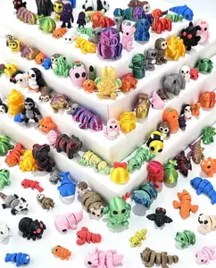 120 Pcs Mini 3D Printed Animal Set,Articulated Cute Animal Toys for Christmas,New Year,(Sizes Vary, Styles Shipped Randomly)