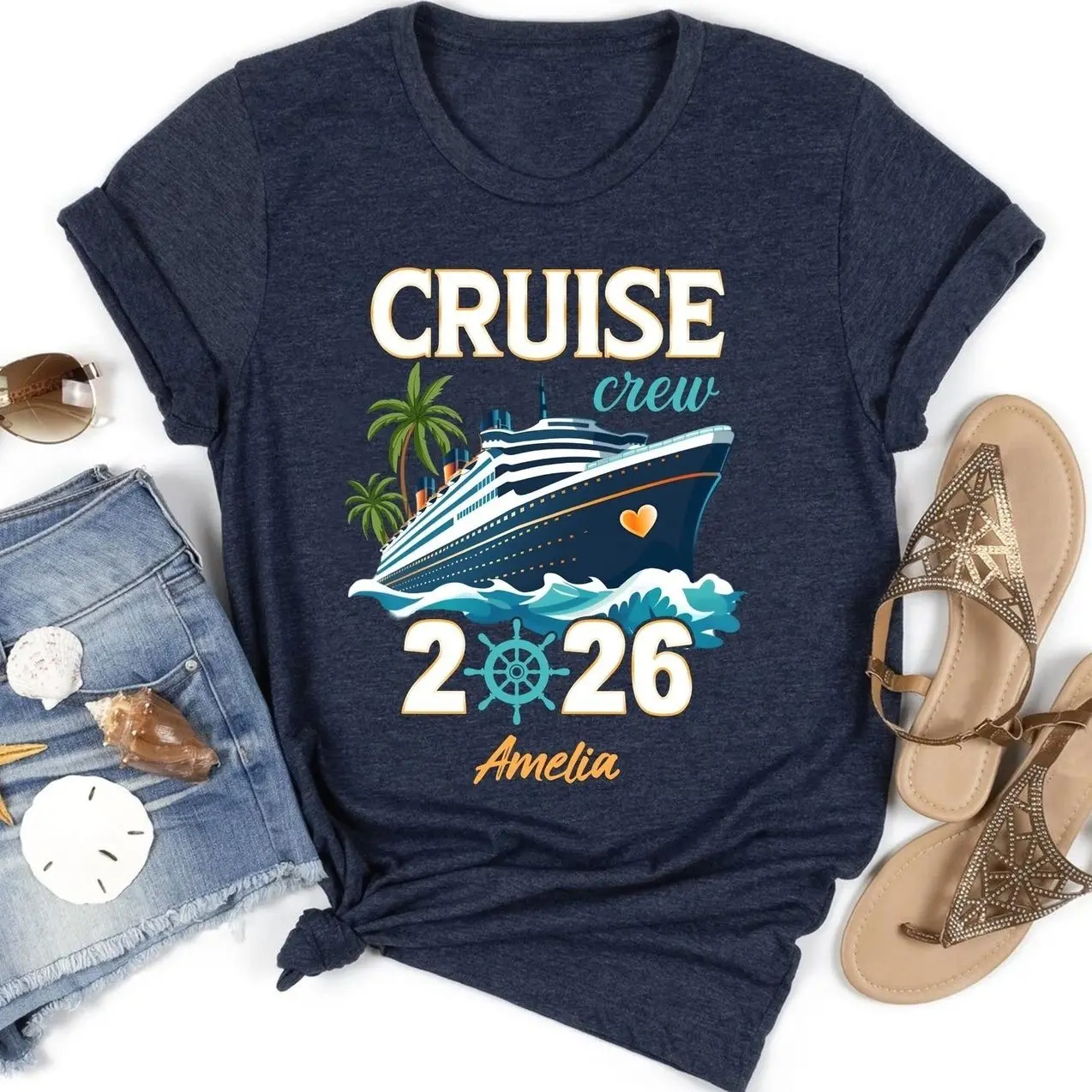 Cruise Crew 2026 Shirt, Custom Name Cruise Shirt, Personalized Family Cruise Tee, Matching Cruise Group Shirt, Cruise Vacation Gift NGF