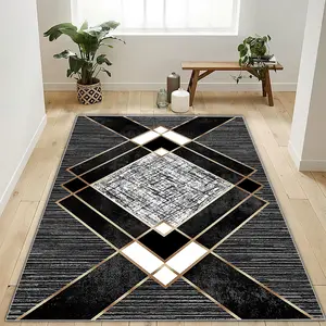 Geometric Pattern Area Rug, 1 Count Non-slip Soft Floor Mat, Home Decorative Carpet for Living Room Bedroom Kitchen Study Room, Home Decor Rugs, Modern Abstract Rug