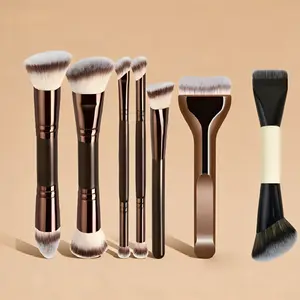 Professional Dual-Ended Makeup Brush Set (7 Pieces), Soft Synthetic Bristles, Flawless Foundation, Contouring, Highlighting, Eye Shadow Blending, Eyeshadow Brush Set