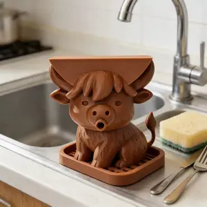 Highlandcow Sponge Holder with Drain, Durable Kitchen Sink Accessory, Efficient Water Management Design, Perfect for Daily Use