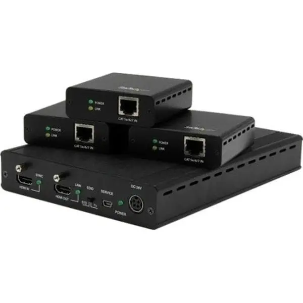 Startech ST124HDBT Hdbaset Extender Kit with 1X3 HDMI Over Cat5 Splitter Up to 4K