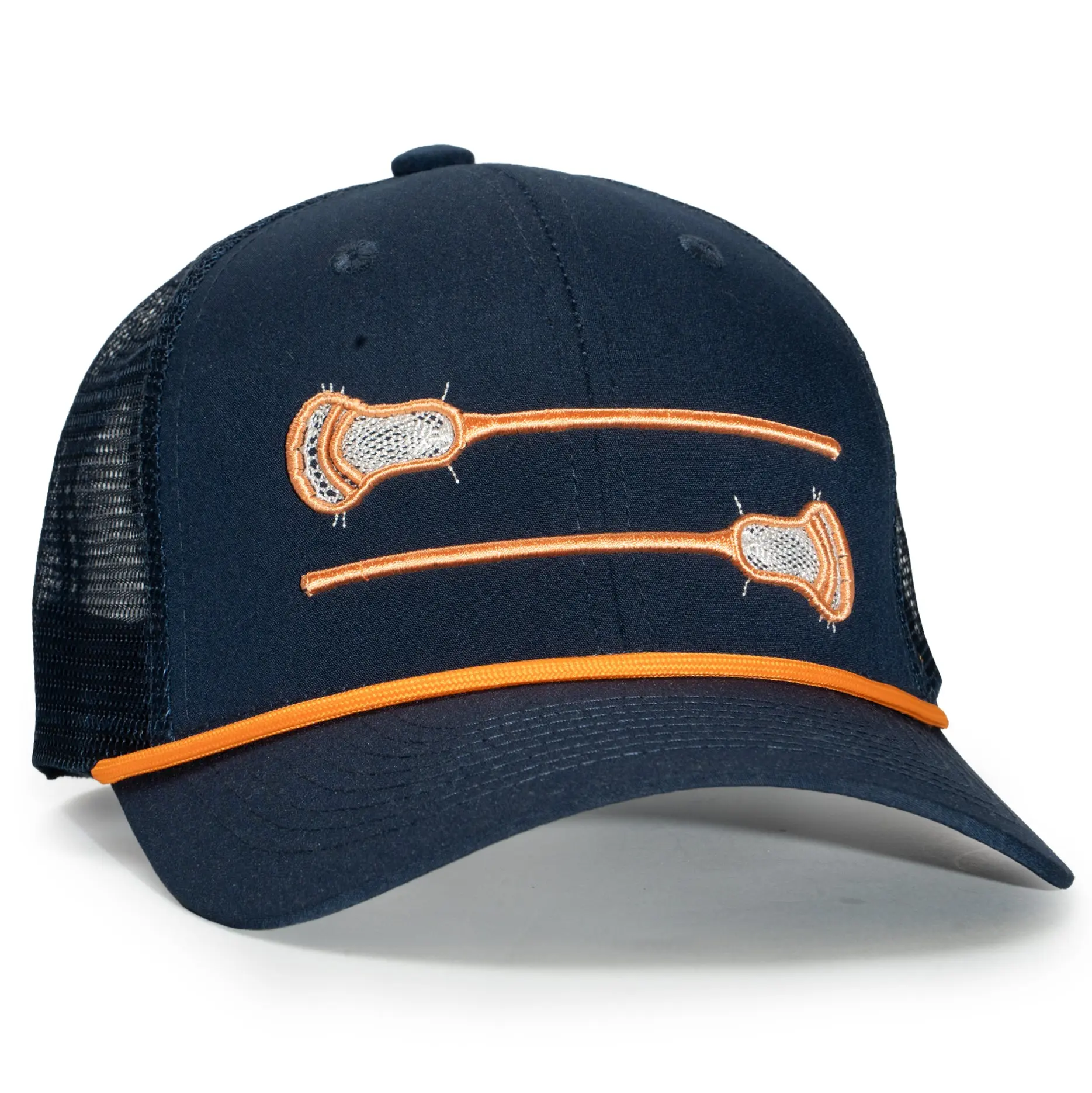Riley Lacrosse Trucker Hat in Navy, Adult Adjustable Snapback with Mesh Back, Comfortable Graphic Cap for Players and Fans, Bold Look, Athletic Hats, Game Day, Everyday