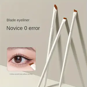 3pcs/set Fine Blade Eyeliner Brush, Flat & Angled Eyebrow Brush, Concealer Brush, Eyeshadow Brush Set, Eye Makeup Brush, Cosmetic Brush Set