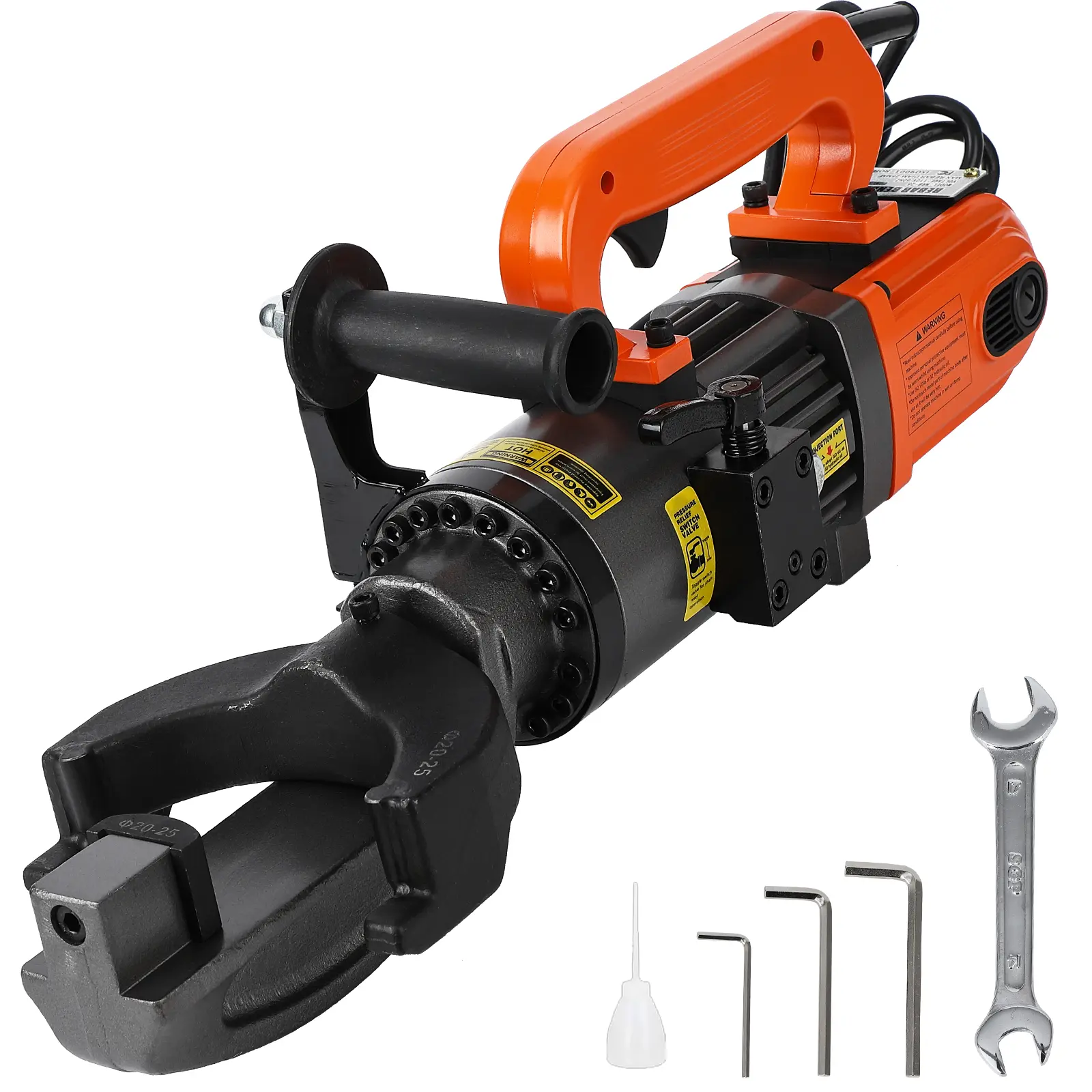 Garvee Electric Hydraulic Rebar Bender, 110V Handheld Portable Steel Reinforcement Bending Tool, Dual Power Supply, 0–130° Adjustable Bending Angle, Bends #7 (7/8in/22mm) & #8 (1in/25mm) Rebar, Model NRB-22 / NRB-25