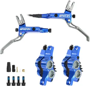 ZTZ IIIPRO E4 MTB Hydraulic Disc Brake Set, 4-Piston Hydraulic Brake Kit with Ceramic Brake Pads for Mountain Bike（Pre-Bled, Front 800mm and Rear 1550mm）