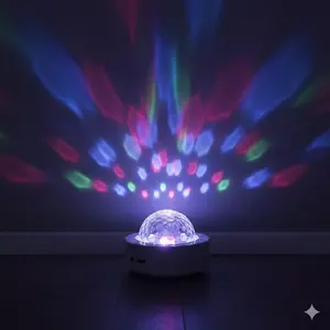 Mini Sound-Activated Disco Ball Light, 3-Color Changing Party Atmosphere Lamp for Car & Home, Portable USB-Powered Mood Lighting with Music Sync, Room Decor, Holiday Gift, Creative Night Light, Led Mood Light