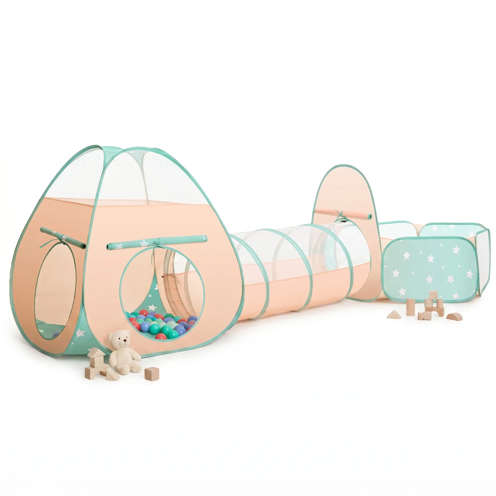 JungleDove 3-in-1 Phthalate-Free Dome Top Unisex Kids Play Tent - Pop-Up Toddler Toy with Crawl Tunnel, Ball Pit for 3-4 Years, Indoor Outdoor Children Development Fun (Balls Not Included)