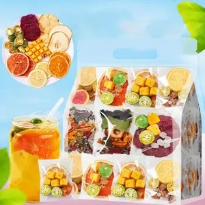 15 Kinds Of Fruit Teas, 5.3 Oz/150g, Made Of Sugar,Dried Lemon Slices, Dried Oranges, Dried Pineapple, Passion Fruit, Apples, Pears, And Dragon Fruit, Suitable For Afternoon Tea