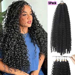 Curly Wave Crochet Feather Bundles 50g 30 Strands Pre-Separated Feather Crochet Hair Invisible Knotless Crochet Hair Extensions for Black Women 16/18 Inch Full Head 4–5 Packs Recommended