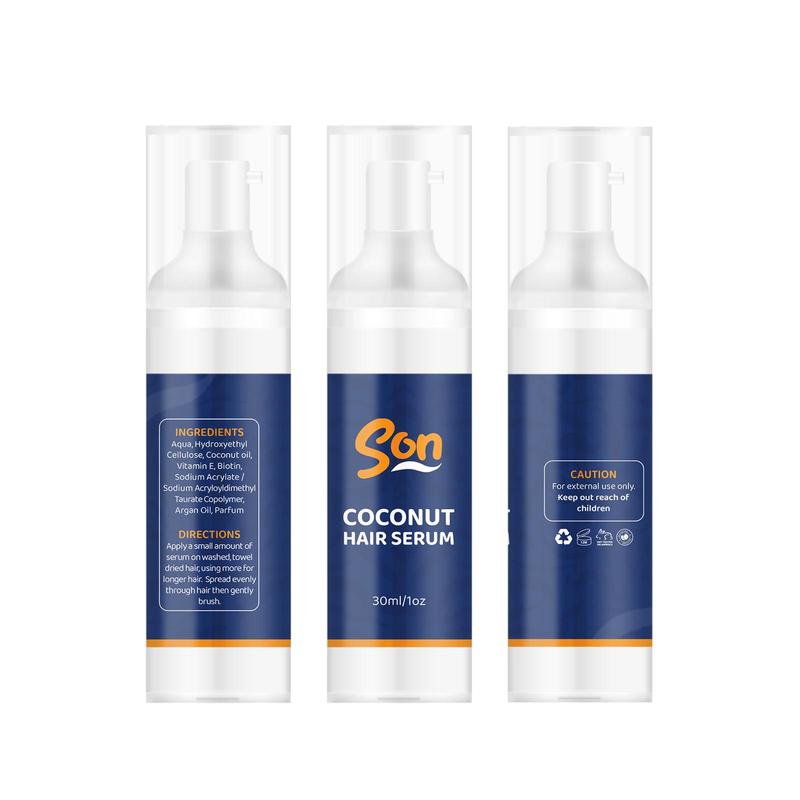 SON Coconut Hair Serum – 100% Natural, Smooth & Shine Booster, Suitable for All Hair Types (30ml / 1oz)