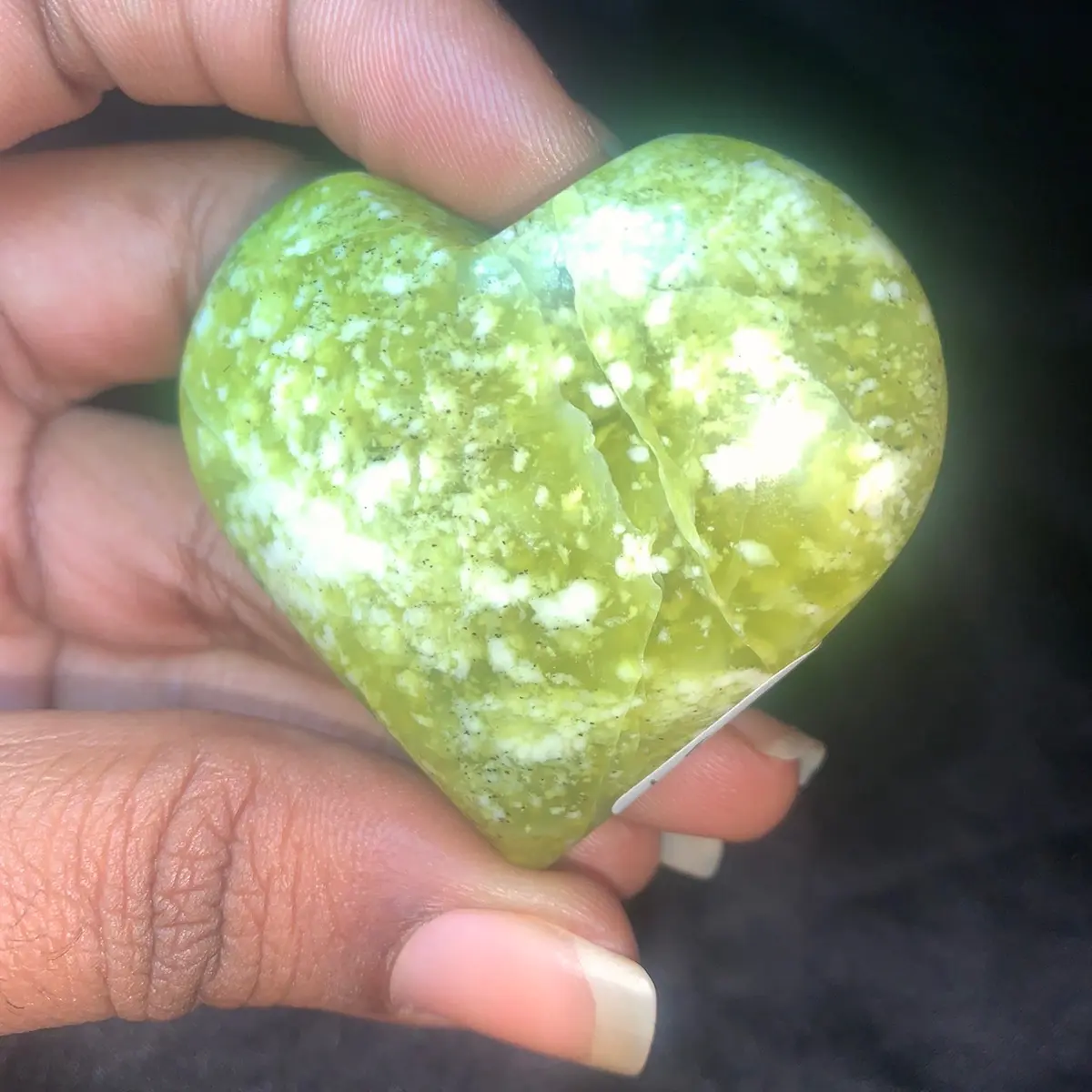Noble Serpentine Crystal Hearts Home Ornament