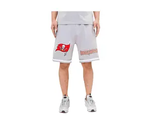 Pro Standard Tampa Bay Buccaneers Pro Team Menswear Men's Casual Cotton Elastic Shorts with Pockets, Grey
